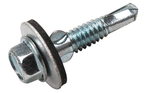 Self drilling screw with EPDM washer