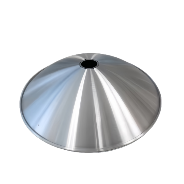 OEM Customized Deep Drawn Stainless Steel Parts Light Cover Metal Spinning Fabrication with Cones