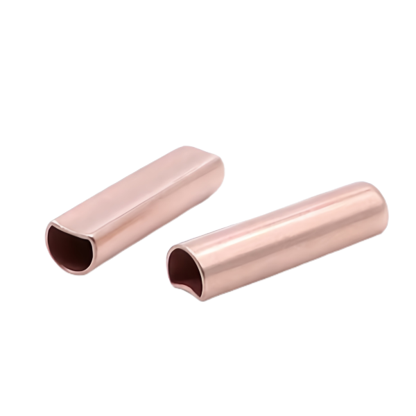 custom deep drawing 8X30mm flattend end closed copper tube sensor probe sleeve